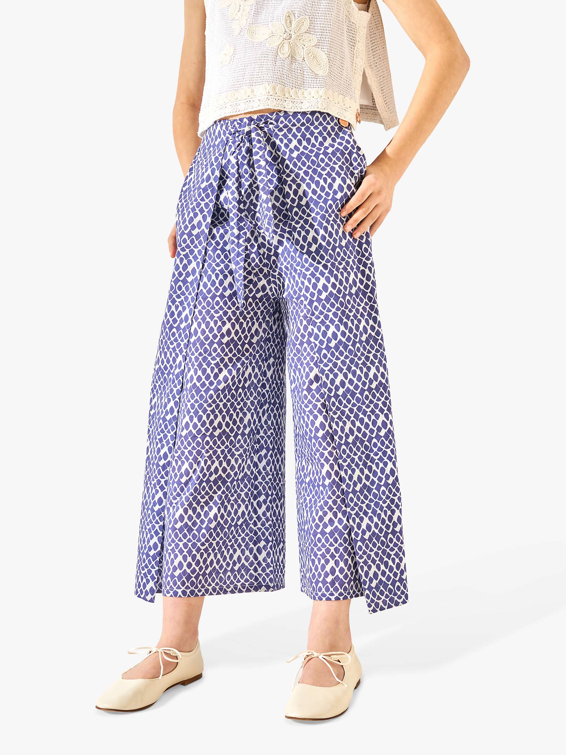 Buy Angel & Rocket Kids' Stella Abstract Print Wrap Trousers, Blue Online at johnlewis.com