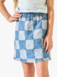 Angel & Rocket Kids' Quinn Patchwork Denim Skirt, Blue