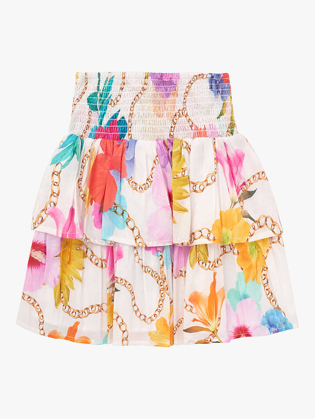 Angel & Rocket Kids' Katie Floral & Chain Print Tiered Skirt, Multi