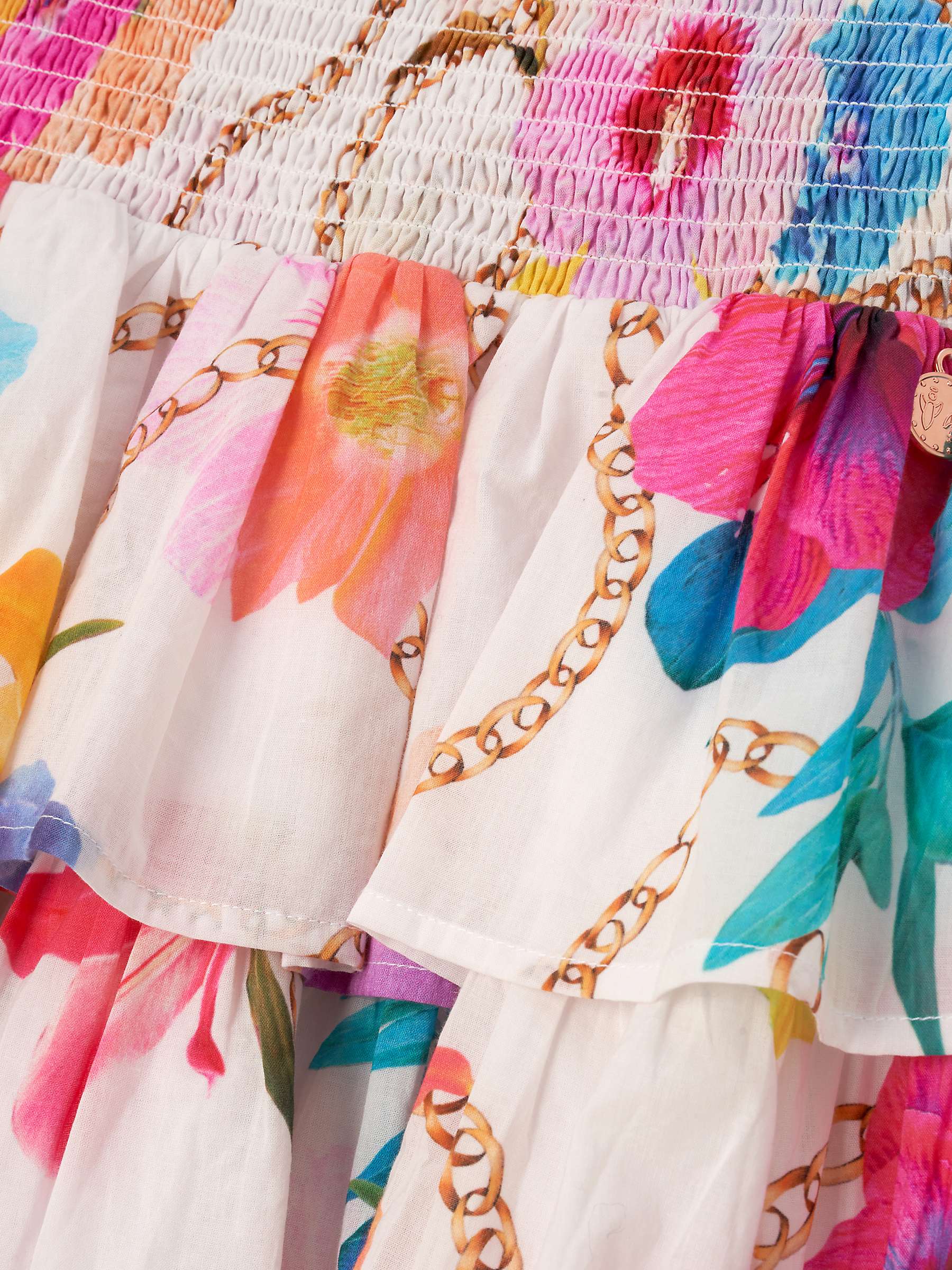 Buy Angel & Rocket Kids' Katie Floral & Chain Print Tiered Skirt, Multi Online at johnlewis.com