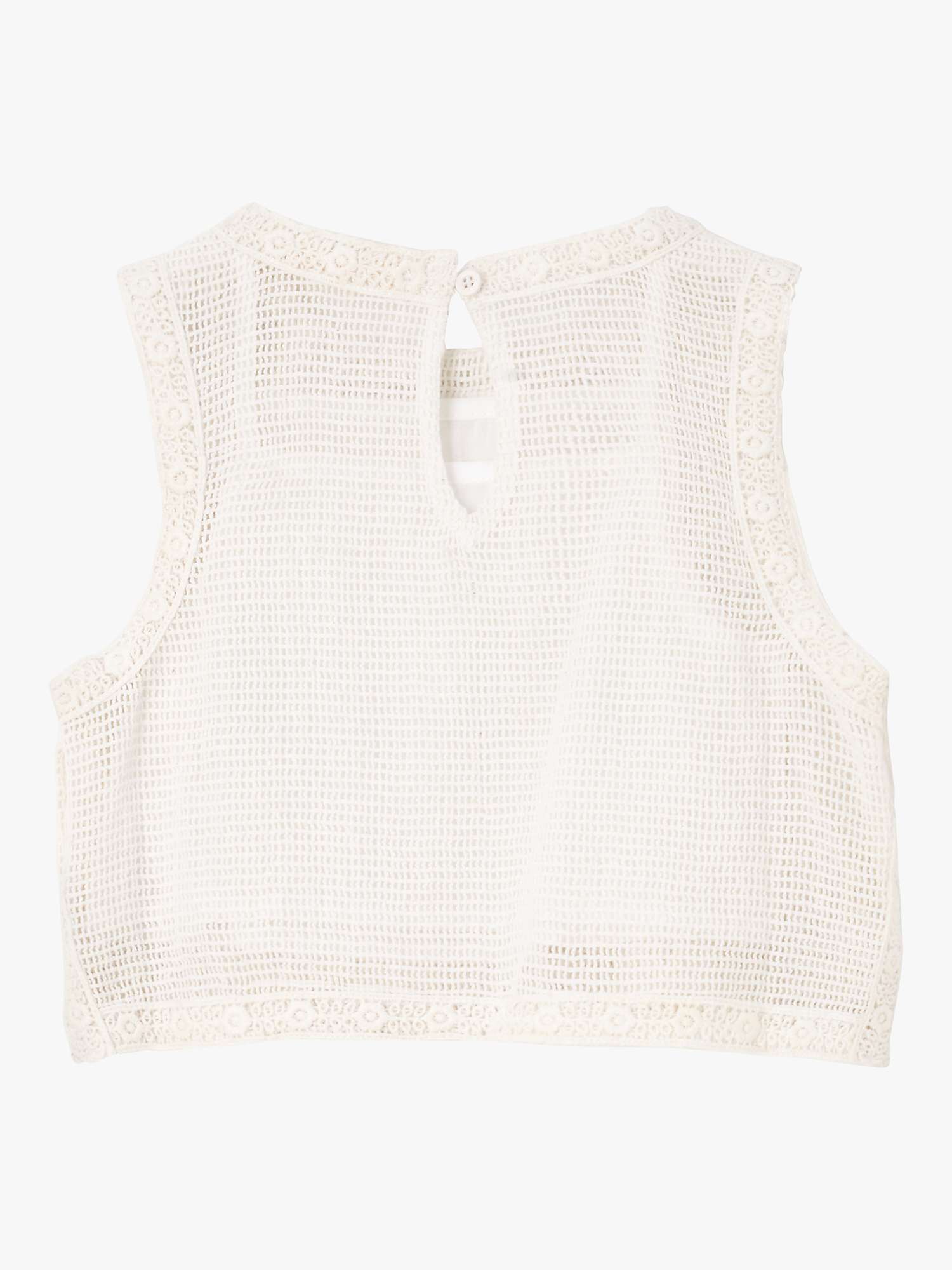 Buy Angel & Rocket Kids' Luna Floral Embroidered Vest Top, Cream Online at johnlewis.com