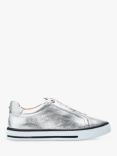 Moda in Pelle Bennii Slip-On Leather Trainers, Silver