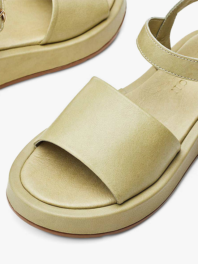 Moda in Pelle Mirella Leather Flatform Sandals, Khaki