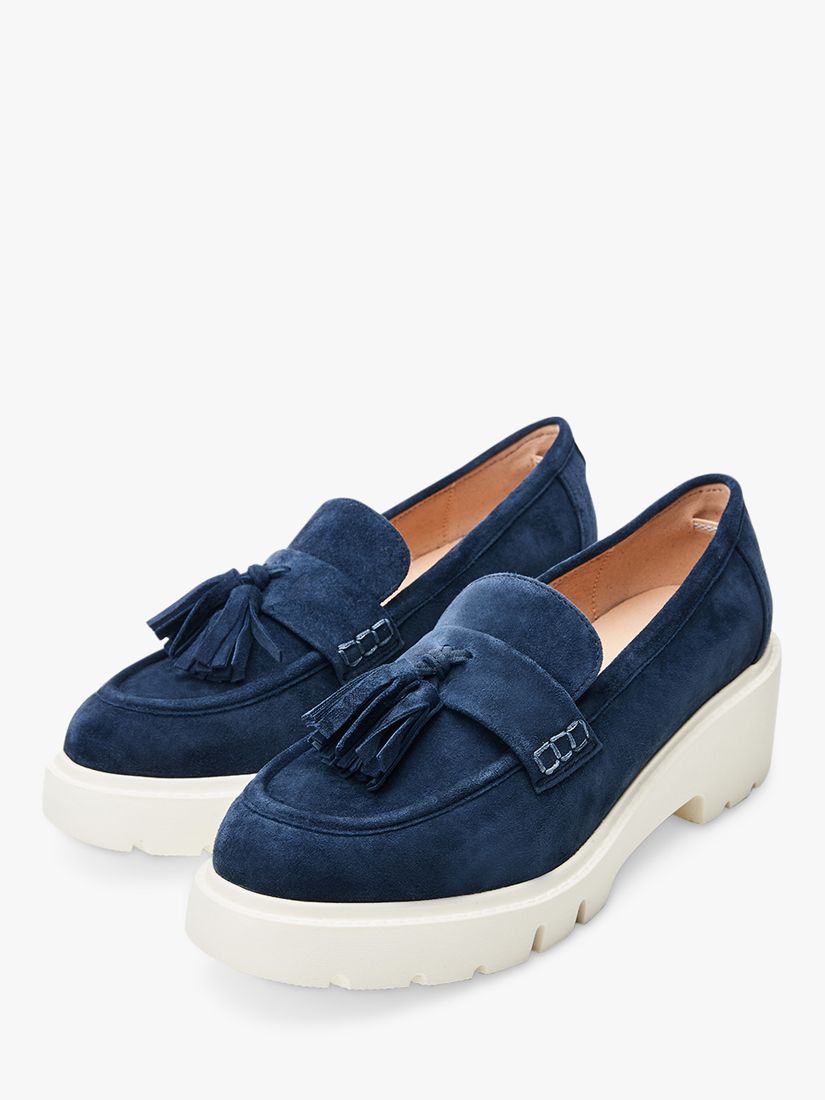 Moda in Pelle Feyre Suede Loafers, Navy, 8