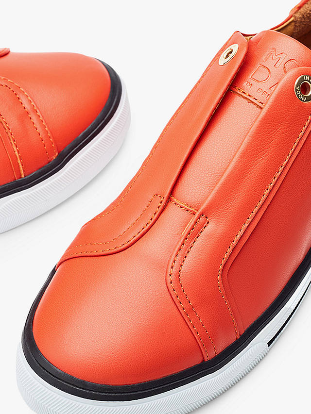 Moda in Pelle Bennii Slip-On Leather Trainers, Orange