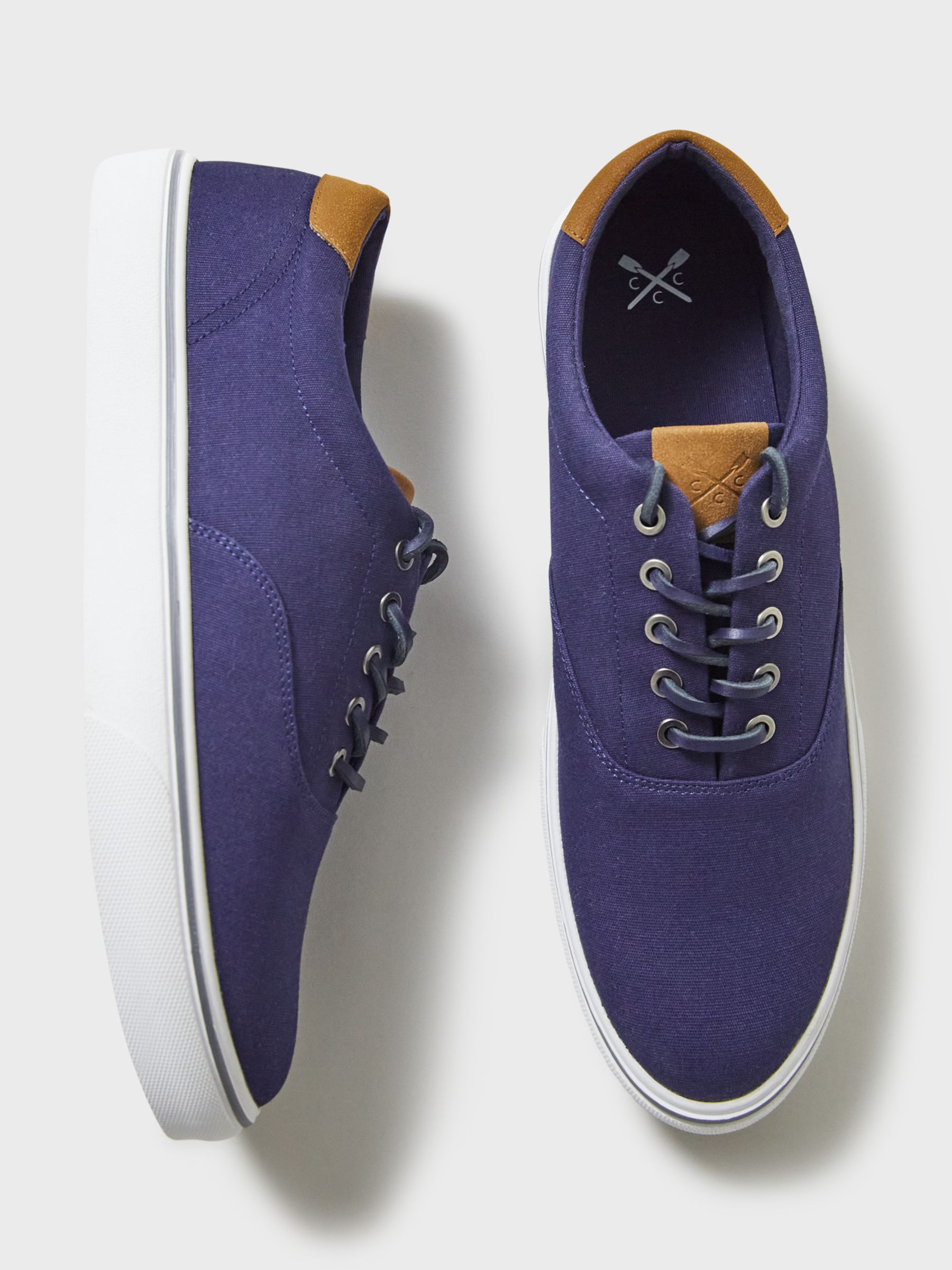 Crew Clothing Oxford Canvas Trainers, Dark Blue, 11