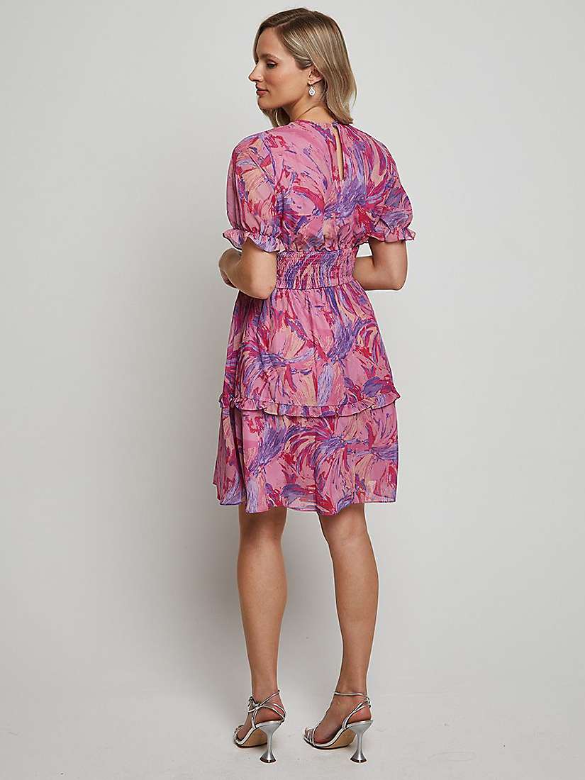 Buy Chi Chi London Abstract Print Tiered Dress, Pink Online at johnlewis.com