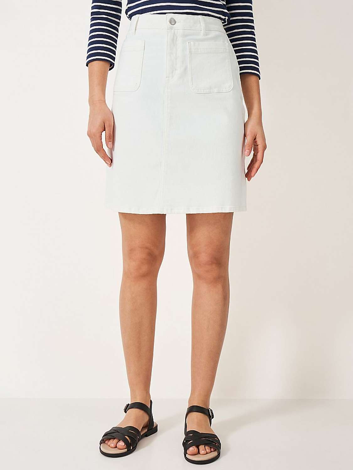 Buy Crew Clothing Analee Denim Mini Skirt, White Online at johnlewis.com