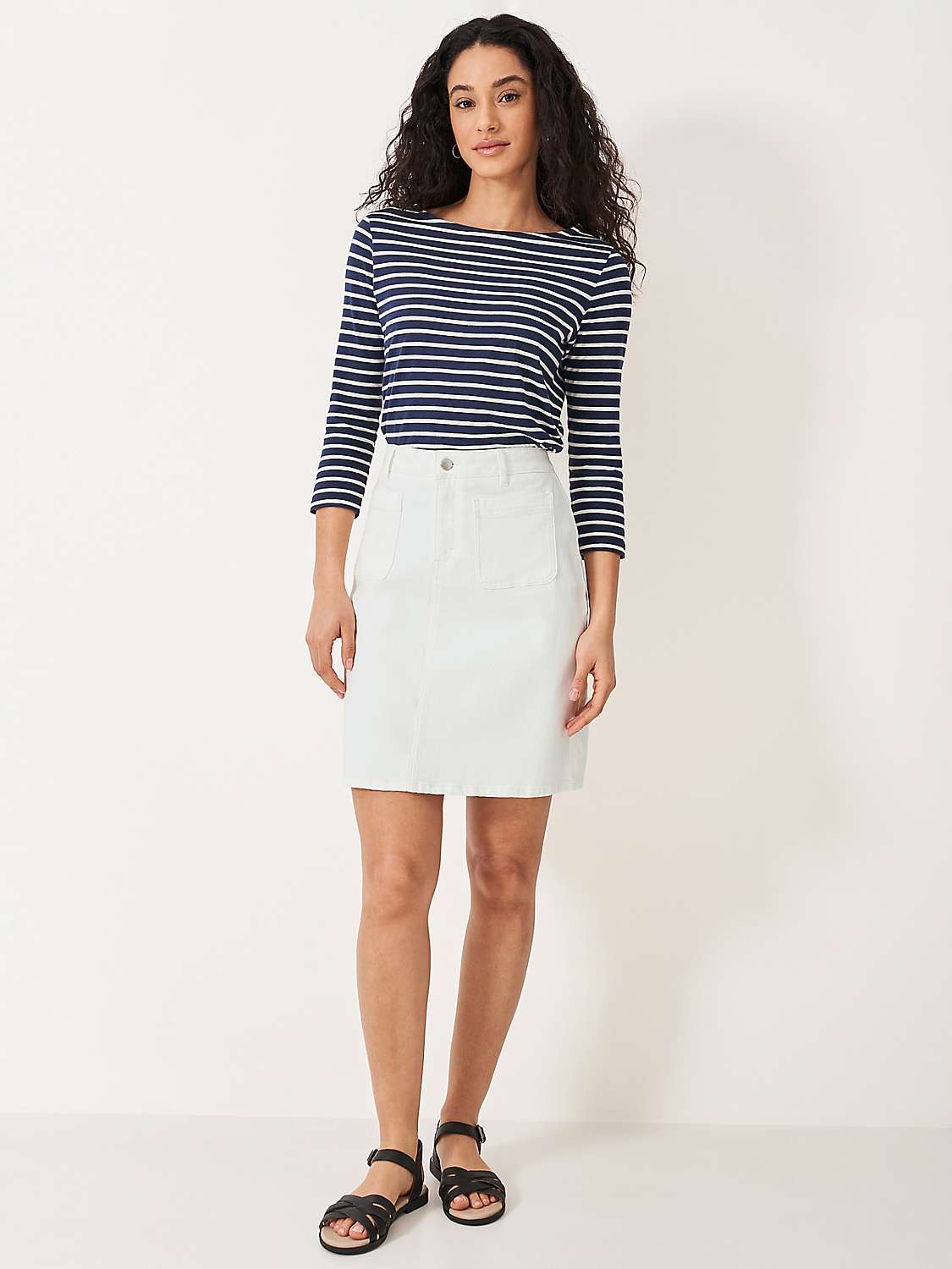Buy Crew Clothing Analee Denim Mini Skirt, White Online at johnlewis.com
