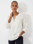 Crew Clothing Grace Broderie Anglaise Top, White