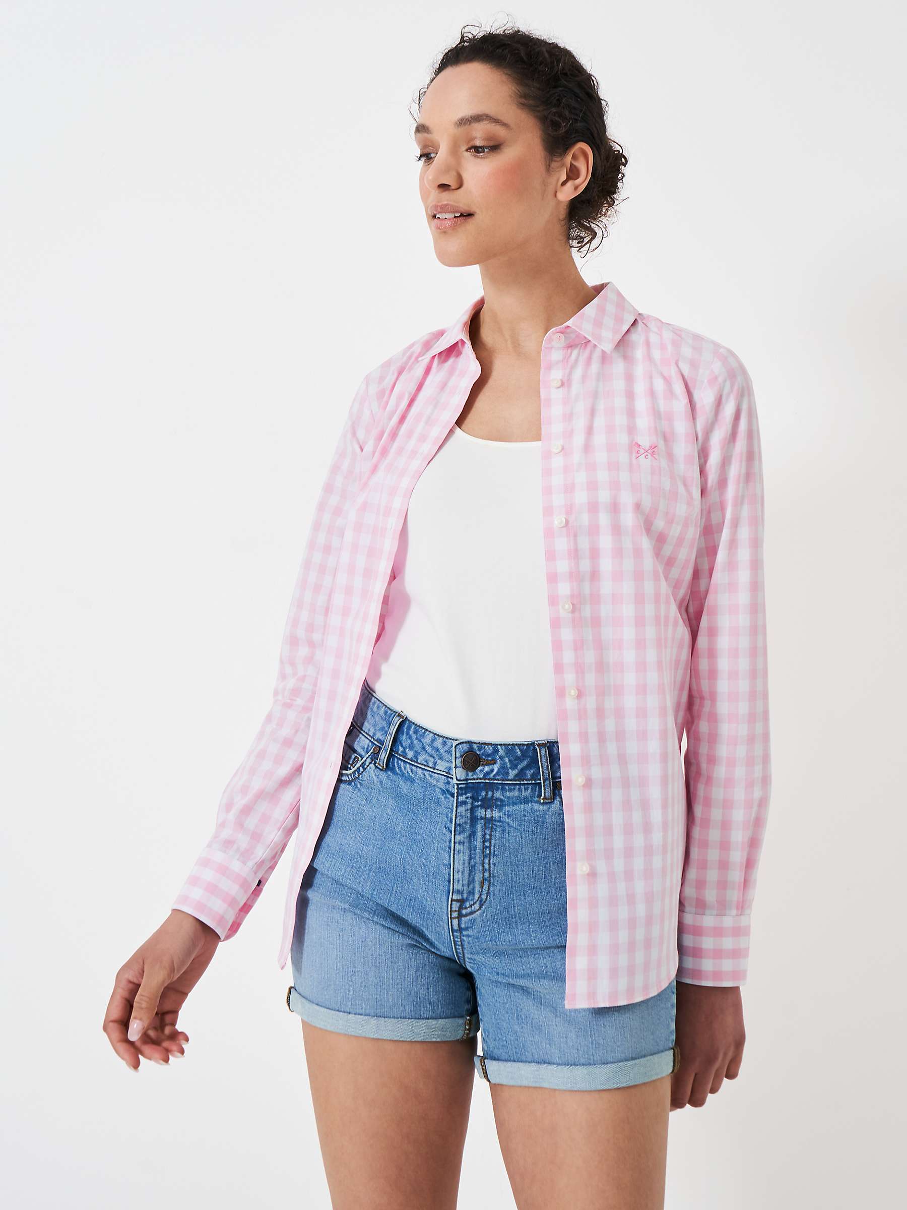 Buy Crew Clothing Classic Fit Gingham Shirt, Light Pink Online at johnlewis.com