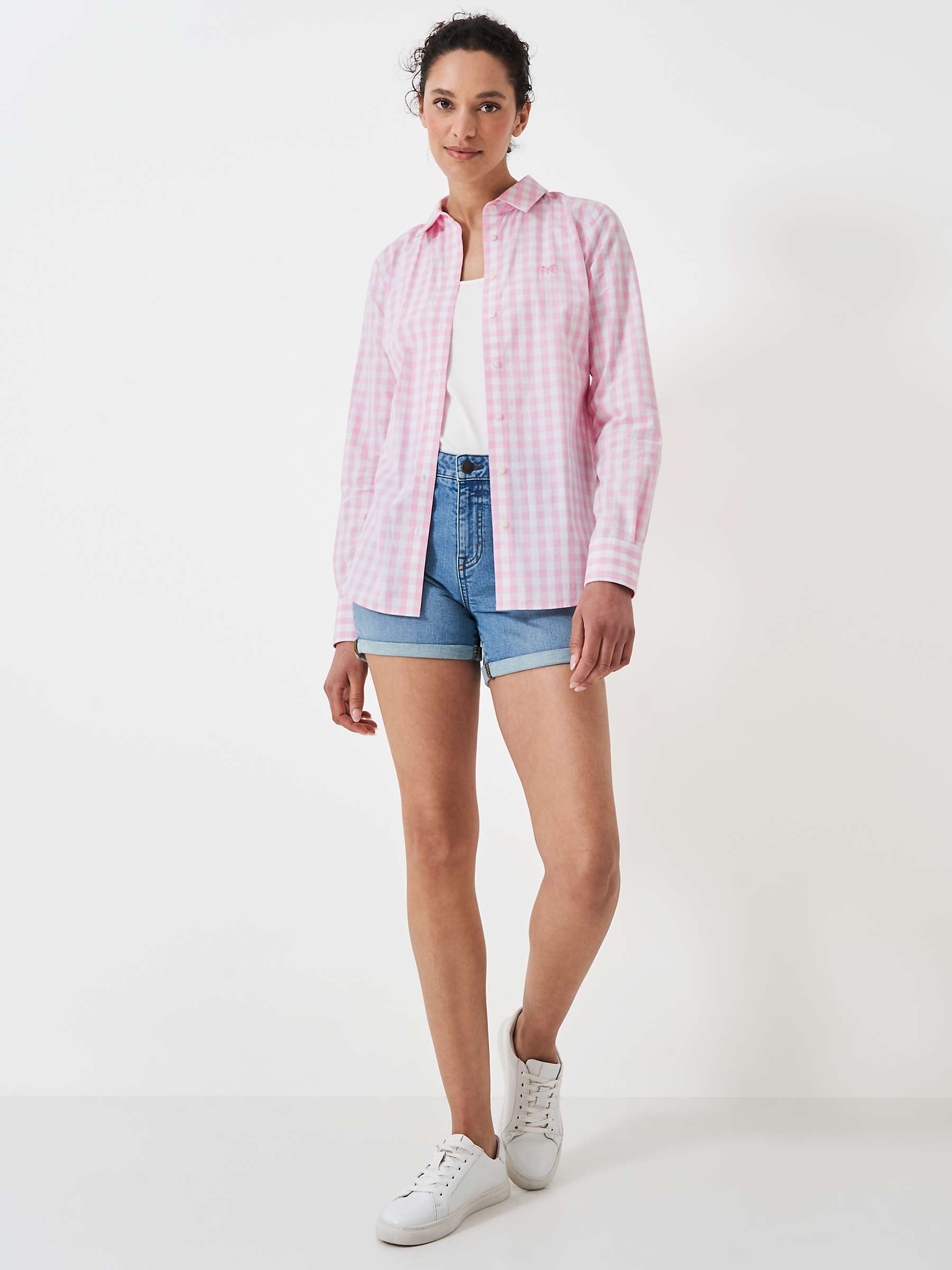 Buy Crew Clothing Classic Fit Gingham Shirt, Light Pink Online at johnlewis.com