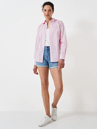 Crew Clothing Classic Fit Gingham Shirt, Light Pink