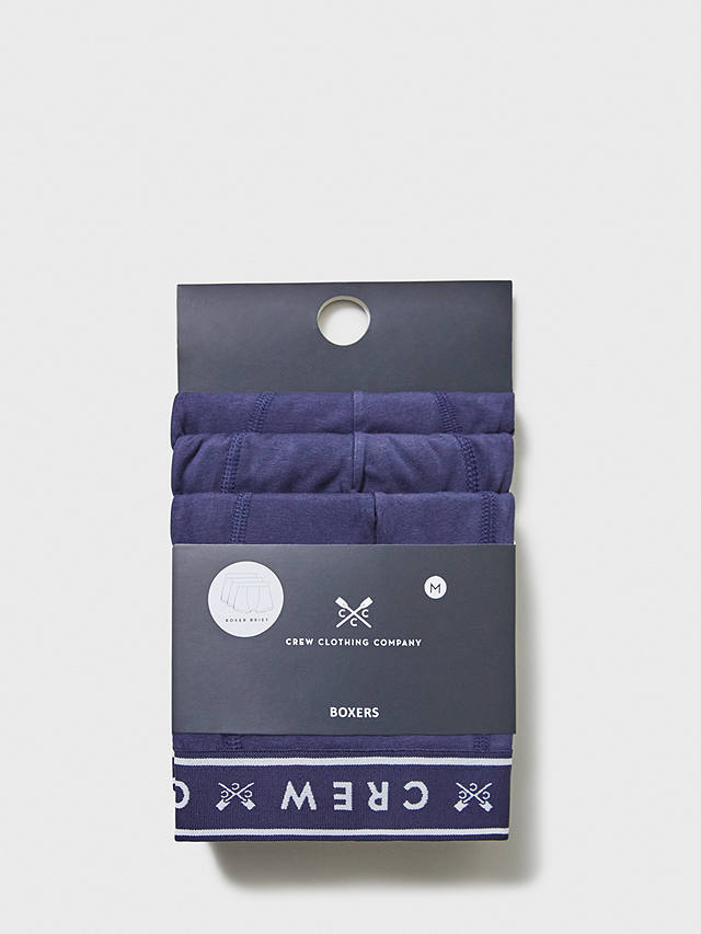Crew Clothing Jersey Boxers, Pack of 3, Navy Blue