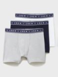 Crew Clothing Jersey Boxers, Pack of 3, Grey/Navy/White
