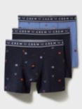 Crew Clothing Logo Print Jersey Boxers, Pack of 3, Navy Blue/Multi