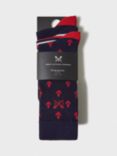 Crew Clothing Bamboo Socks, Pack of 3, Red Wine/Navy