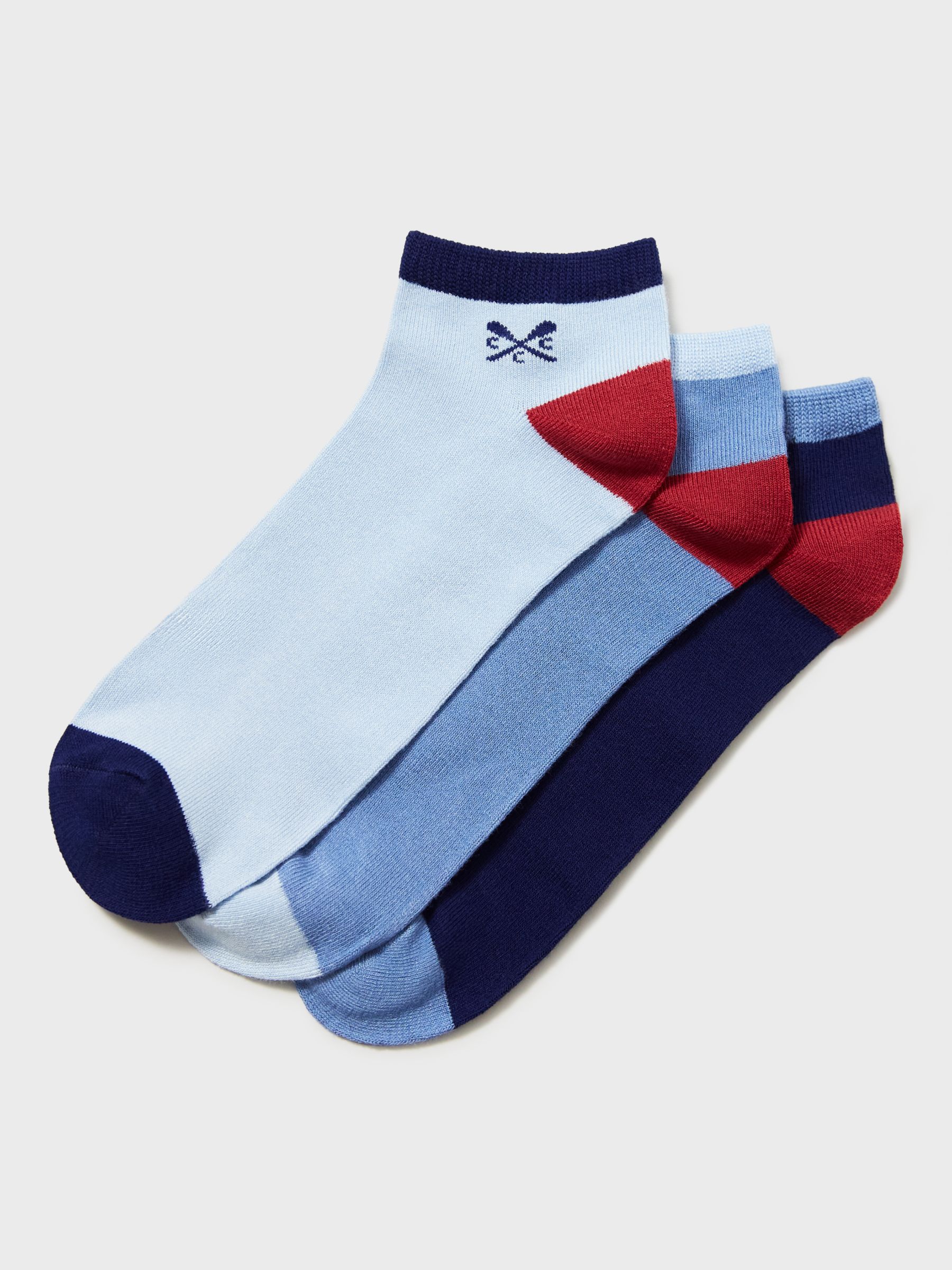 Buy Crew Clothing Bamboo Trainer Socks, Pack of 3, Multi Online at johnlewis.com
