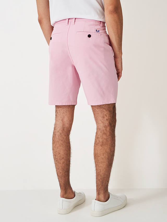 Crew Clothing Bermuda Stretch Chino Shorts, Light Pink