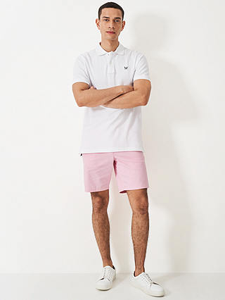 Crew Clothing Bermuda Stretch Chino Shorts, Light Pink