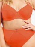 Oola Lingerie Mesh Control High Waist Knickers, Orange