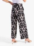 chesca Boho Print Crepe Trousers, Black/Cream