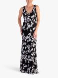 chesca Sequin Embellished Maxi Dress, Black/White