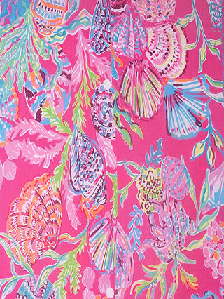 chesca Tropical Leaf Print Scarf, Pink/Multi