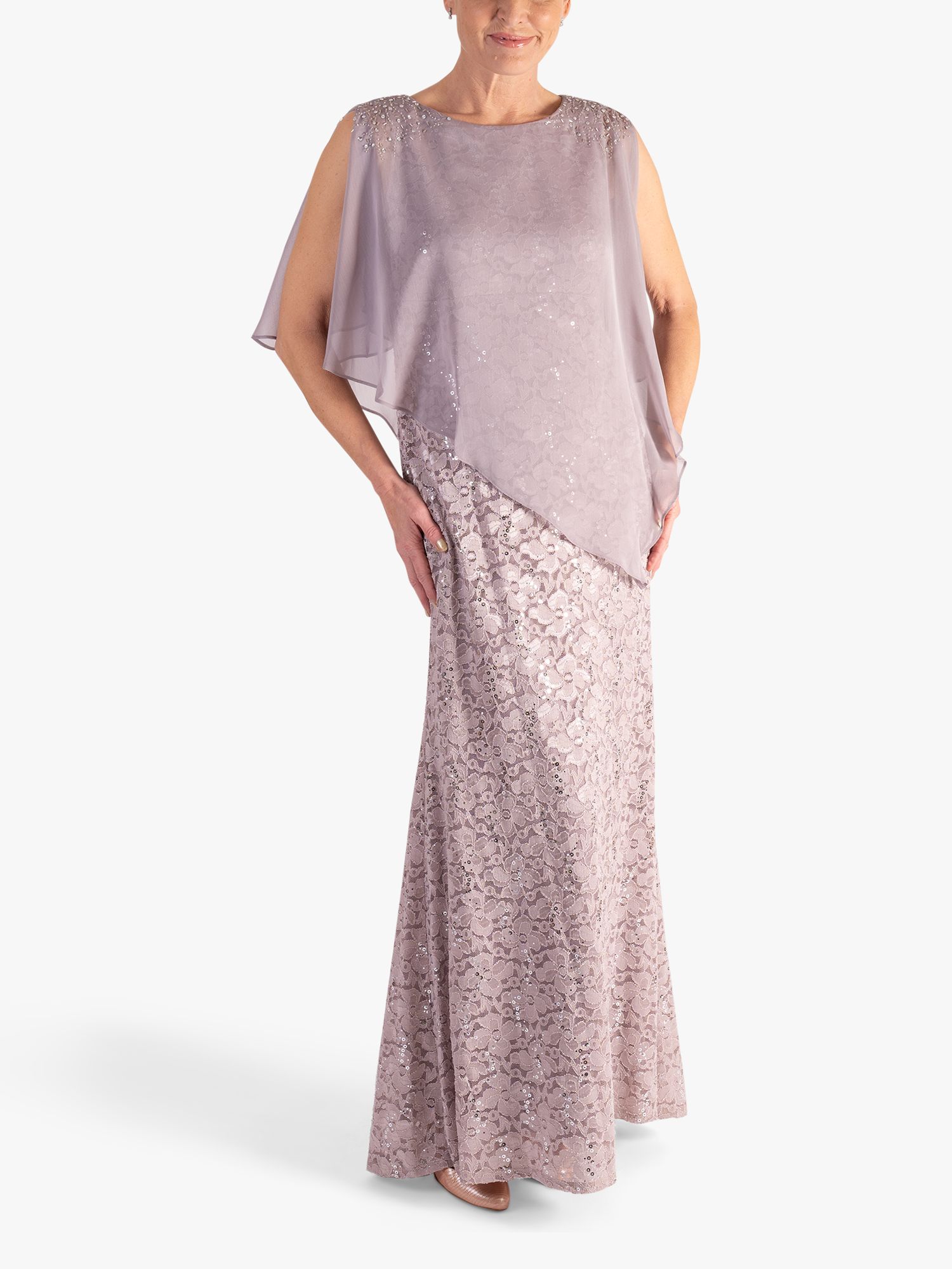Buy chesca Sequin Lace Cape Maxi Dress Online at johnlewis.com
