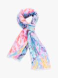 chesca Abstract Tropical Diamond Print Scarf, Lilac/Multi