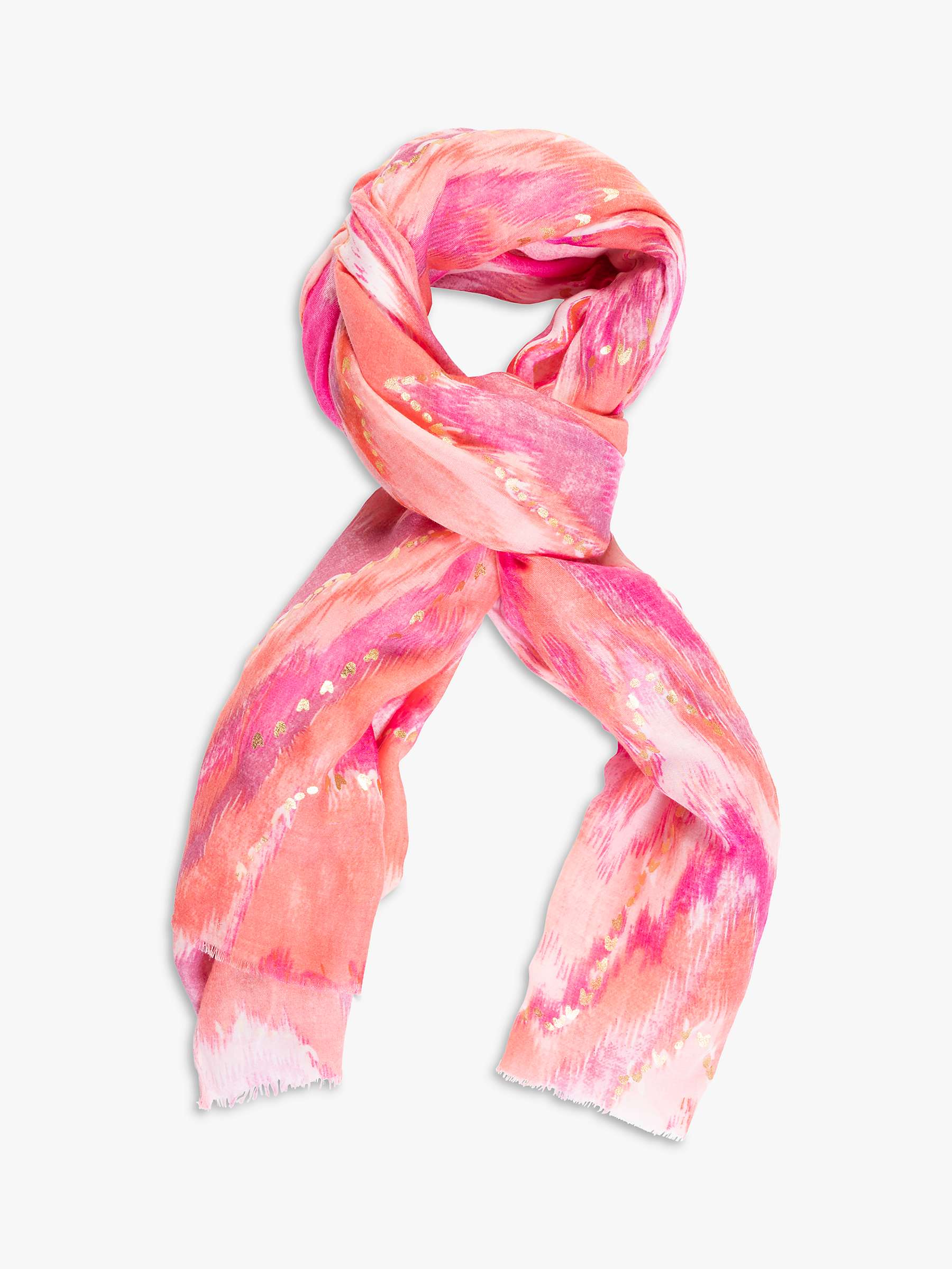 Buy chesca Wave Watercolour Scarf, Pink/Multi Online at johnlewis.com
