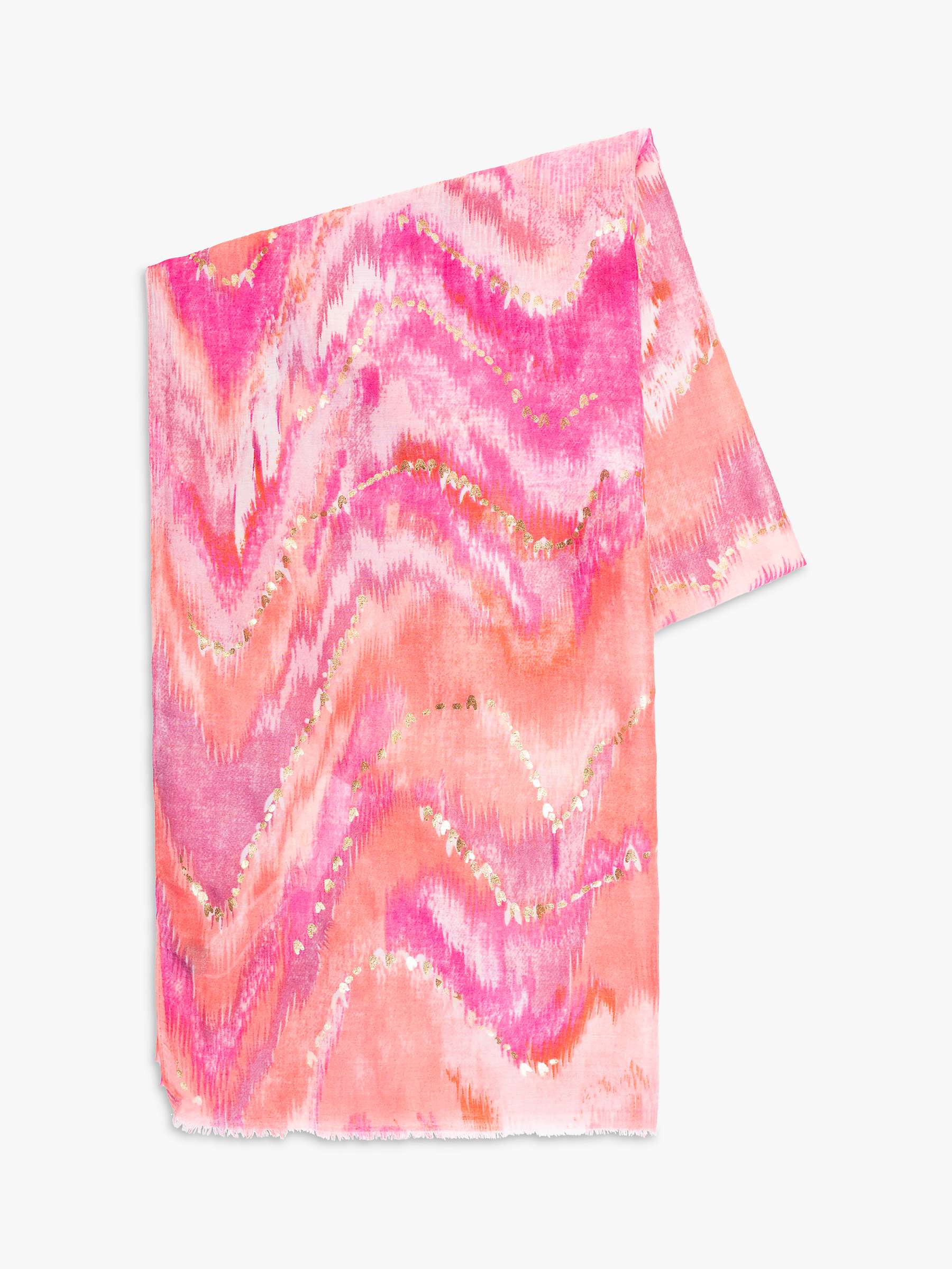 Buy chesca Wave Watercolour Scarf, Pink/Multi Online at johnlewis.com