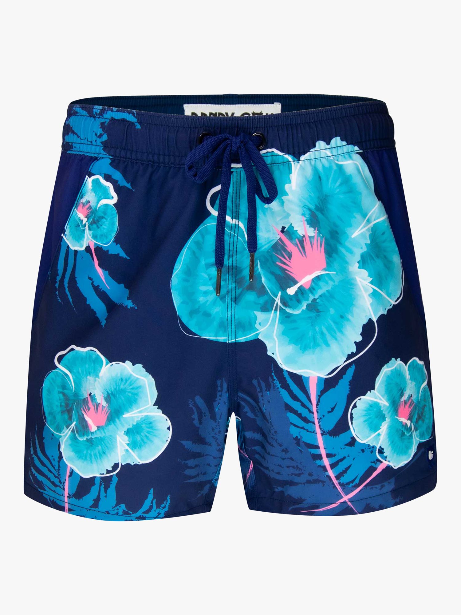 Randy Cow Floral Print Swim Shorts, Navy/Multi, L