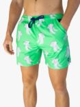 Randy Cow Jellyfish Print Swim Shorts, Green/Multi