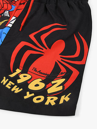 Brand Threads Kids' Spiderman Swim Shorts, Red/Multi