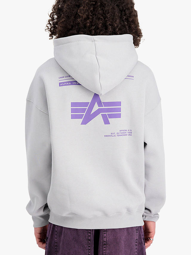 Alpha Industries Logo BP Hoodie, Pastel Grey