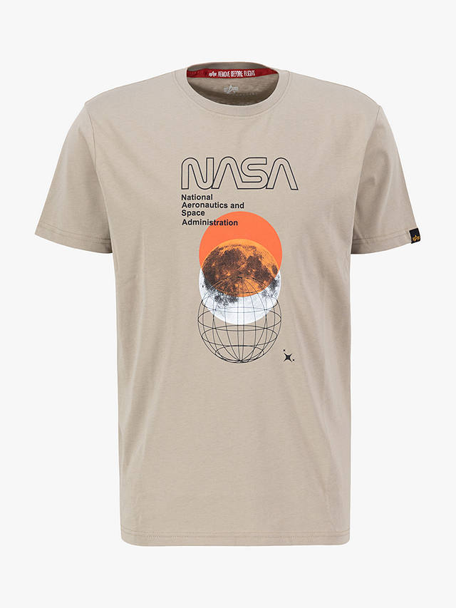 Alpha Industries NASA Orbit Print T-Shirt, Vintage Sand