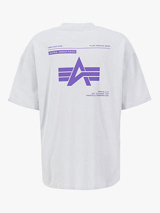 Alpha Industries Logo Crew Neck T-Shirt, Pastel Grey