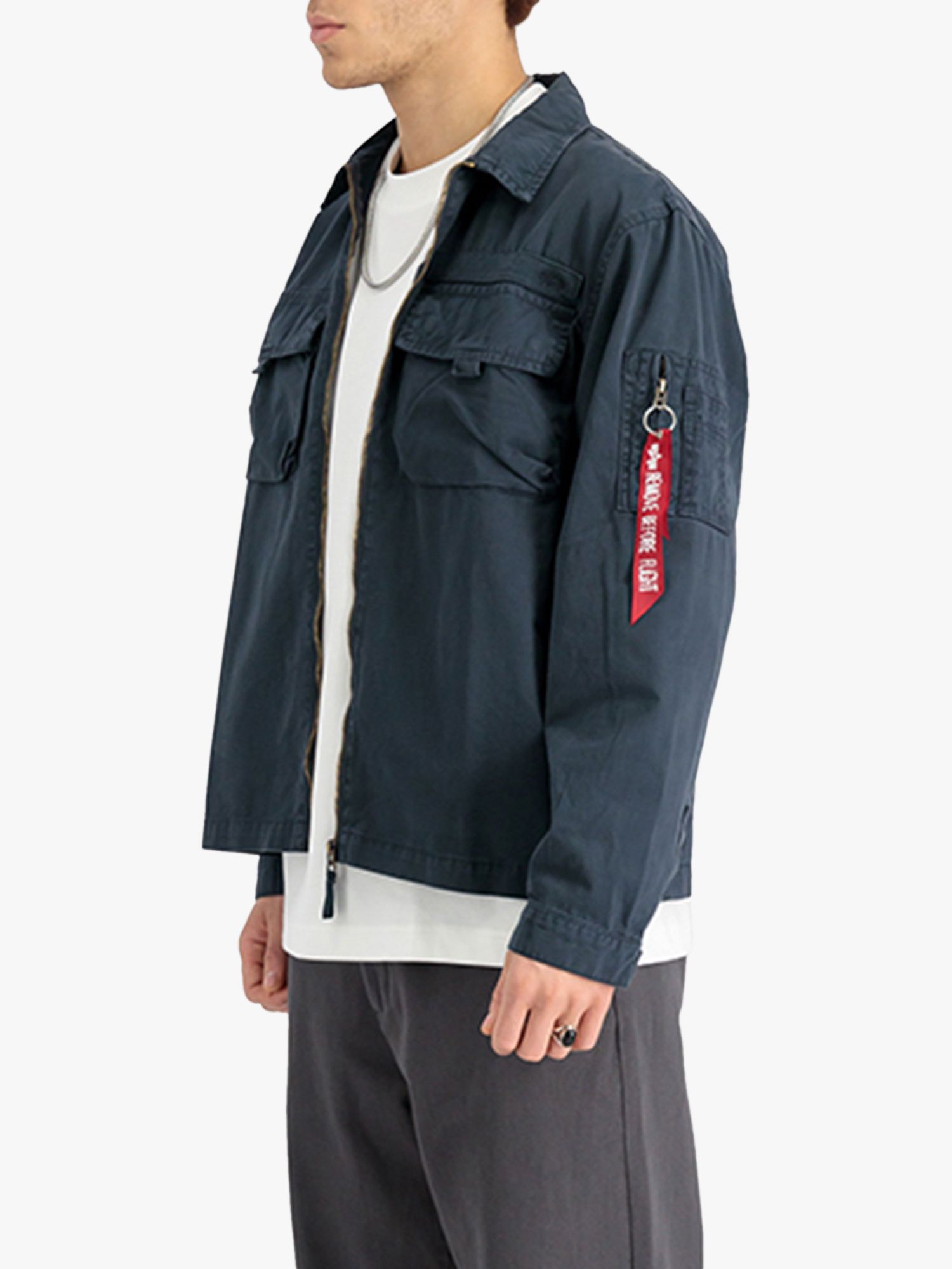Alpha Industries Twill Overshirt Jacket, Ultra Navy, S