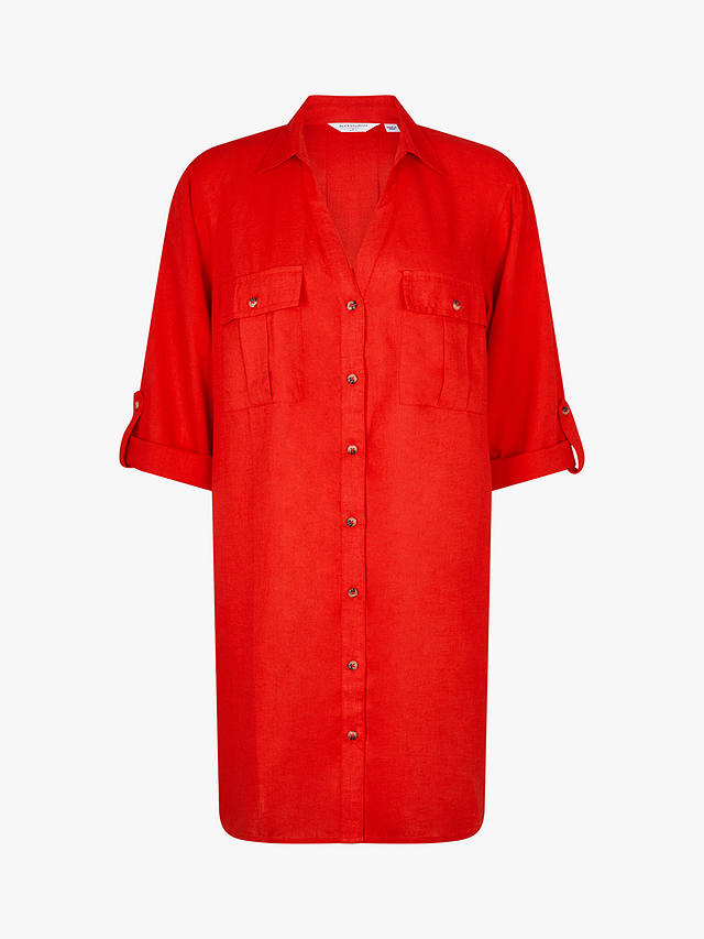 Accessorize Longline Beach Shirt, Red