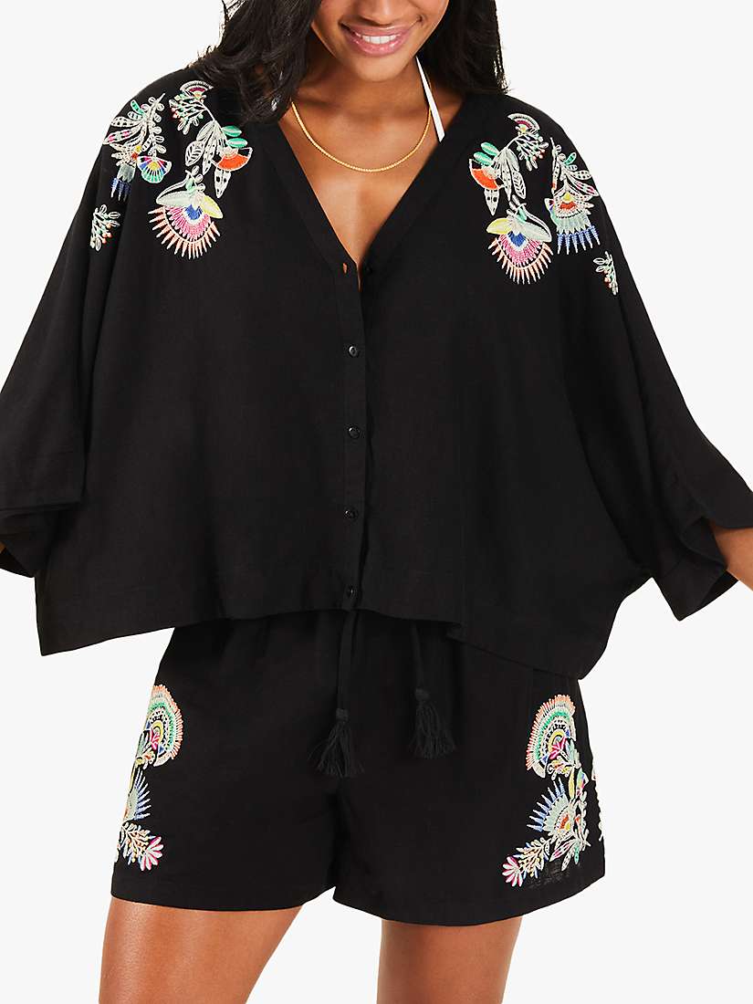 Buy Accessorize Embroidered Linen Shirt, Multi Online at johnlewis.com