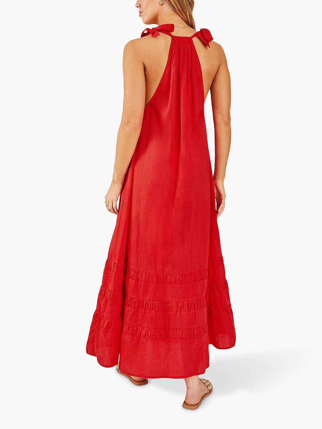 Buy Accessorize Ruched Hem Sleeveless Maxi Dress, Red Online at johnlewis.com