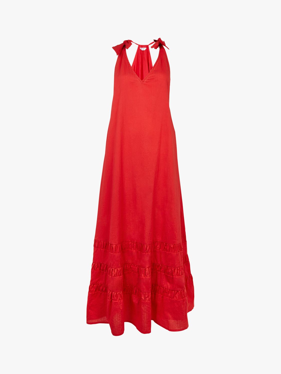 Accessorize Ruched Hem Sleeveless Maxi Dress, Red, XS