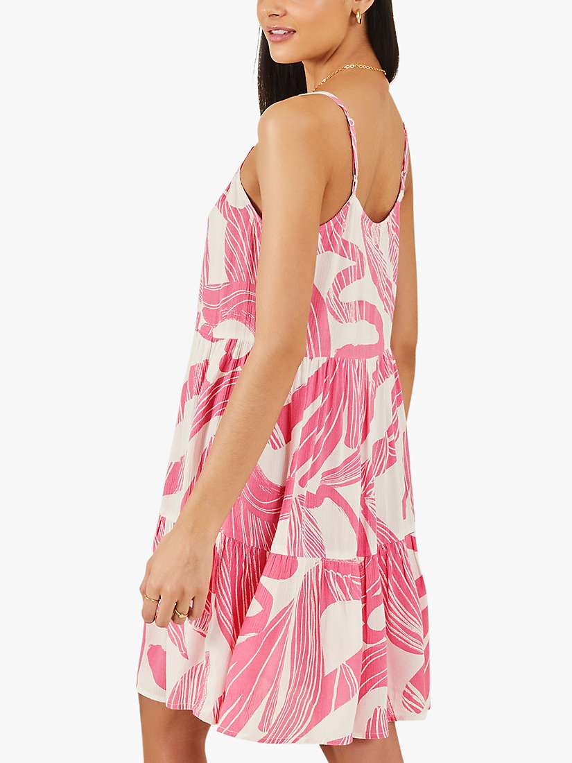 Buy Accessorize Squiggle Print Tiered Dress, Pink/Multi Online at johnlewis.com