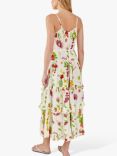 Accessorize Botanical Print Tiered Maxi Dress, Cream/Multi