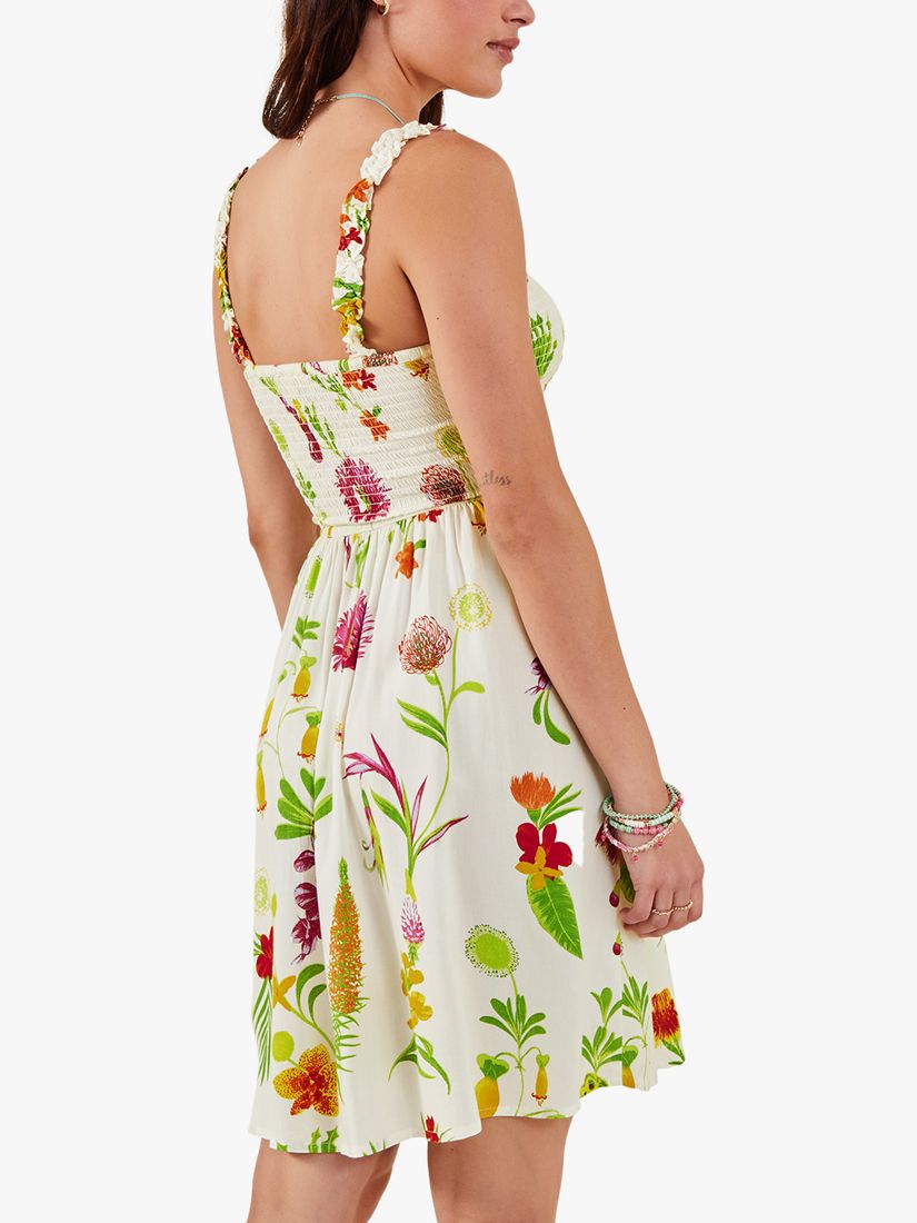 Accessorize Botanical Print Dress, White/Multi, XS