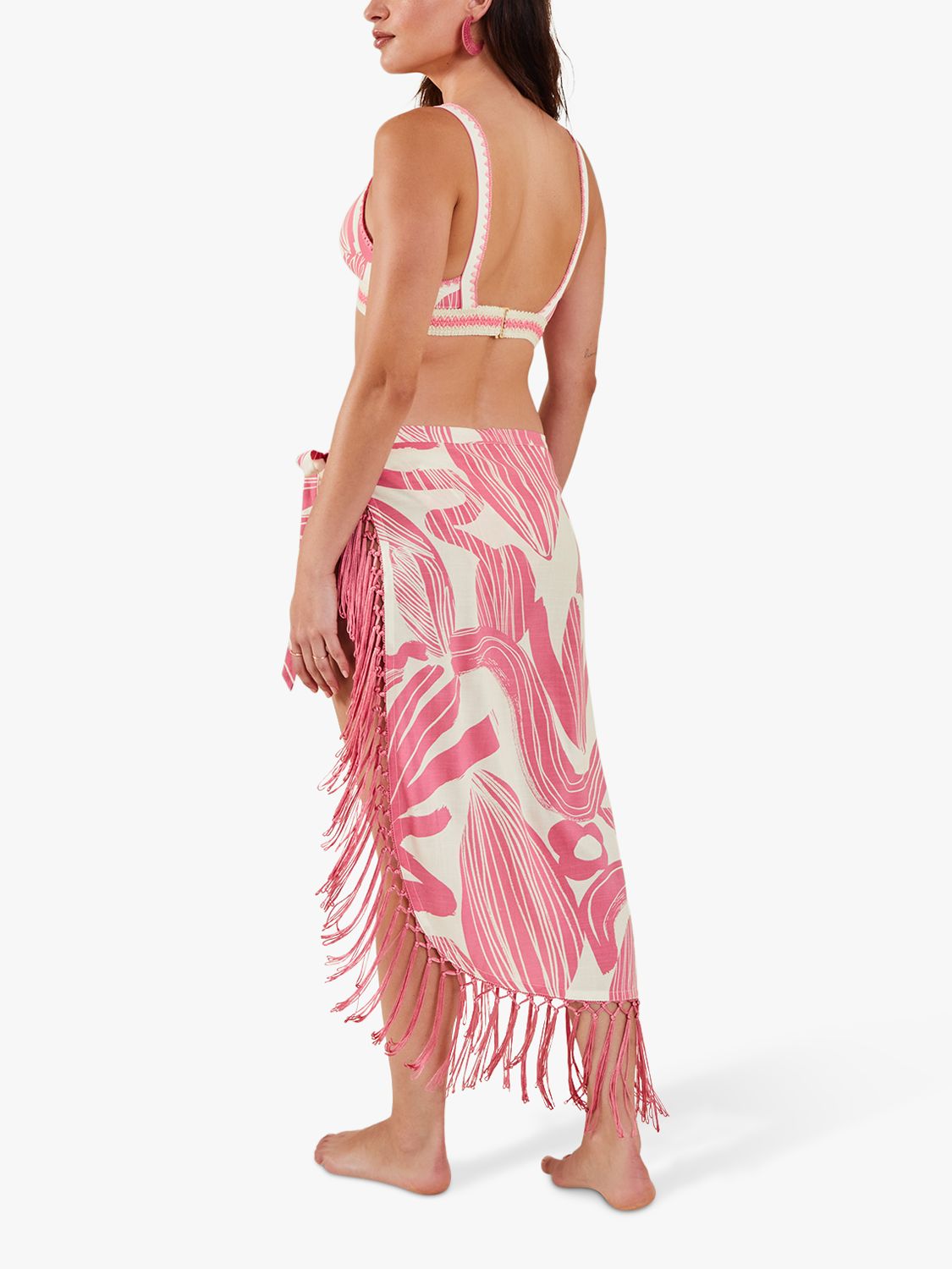 Accessorize Squiggle Sarong, Pink, XS