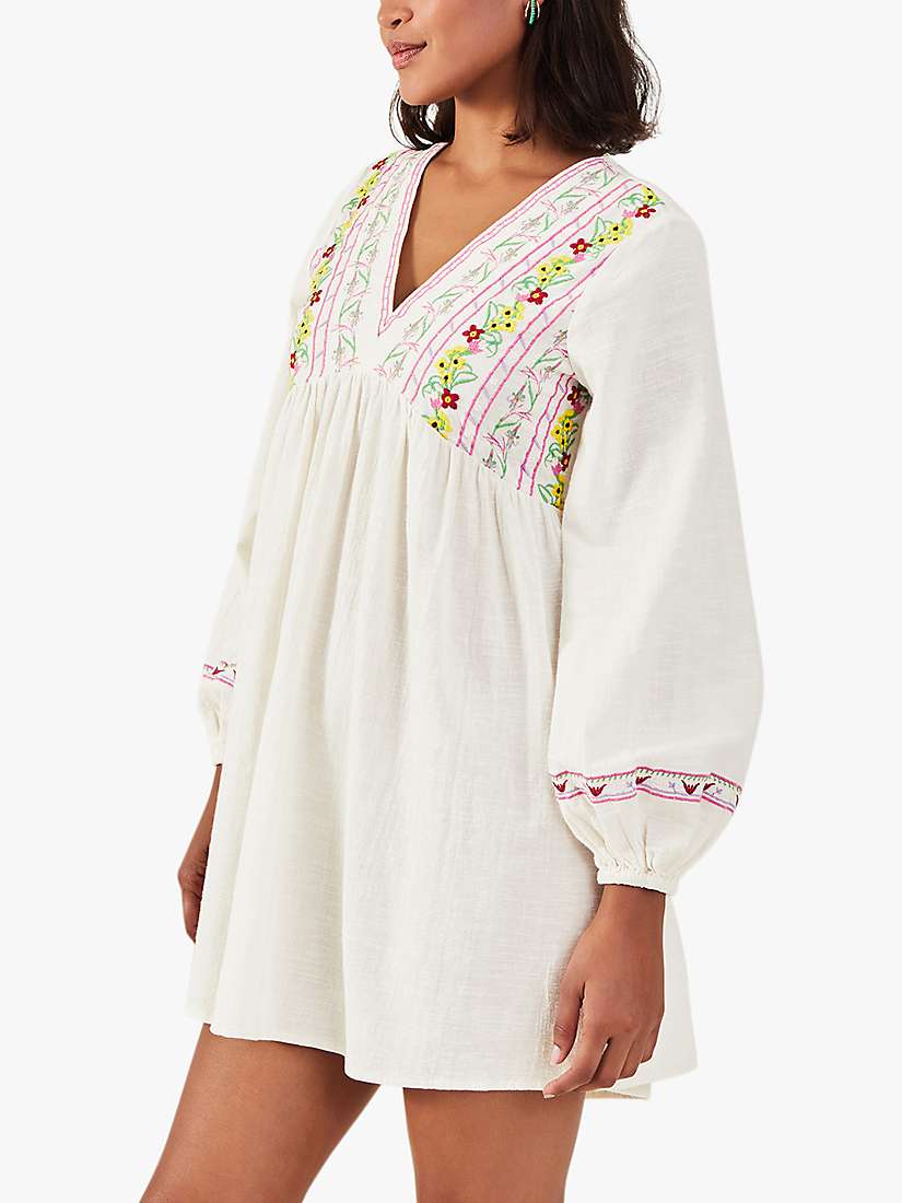 Buy Accessorize Floral Embroidered Mini Dress, White Online at johnlewis.com