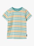 Polarn O. Pyret Kids' Organic Cotton Stripe T-Shirt, Coronet Blue