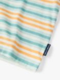 Polarn O. Pyret Kids' Organic Cotton Stripe T-Shirt, Blue Surf